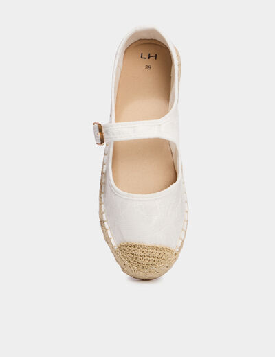 Ballerines avec broderie blanc femme