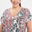 T-shirt col en V manches courtes ecru femme grande taille