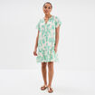Robe trapèze manches papillons coton ecru femme