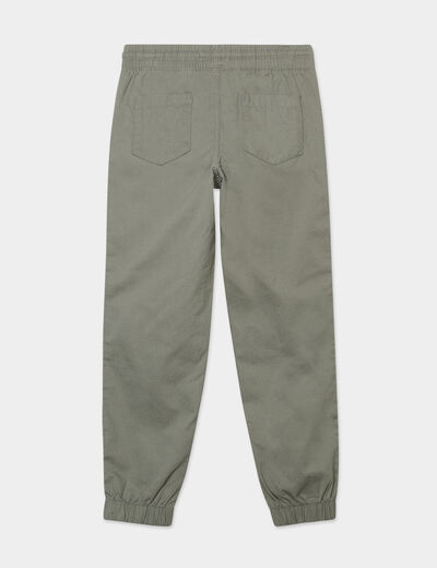 Pantalon jogger regular coton vert kaki garçon