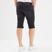 Bermuda regular en jean denim noir homme