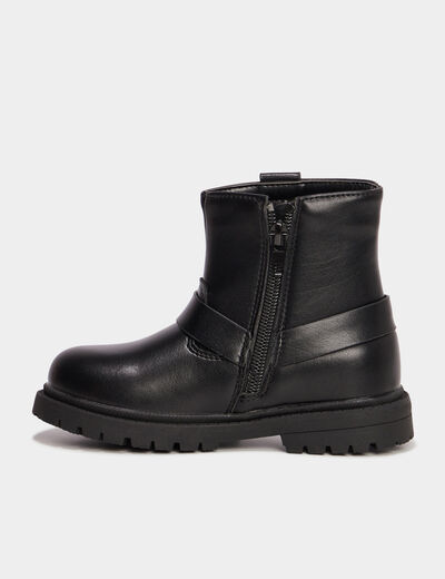 Bottines crantées avec boucles Liberto noir fille