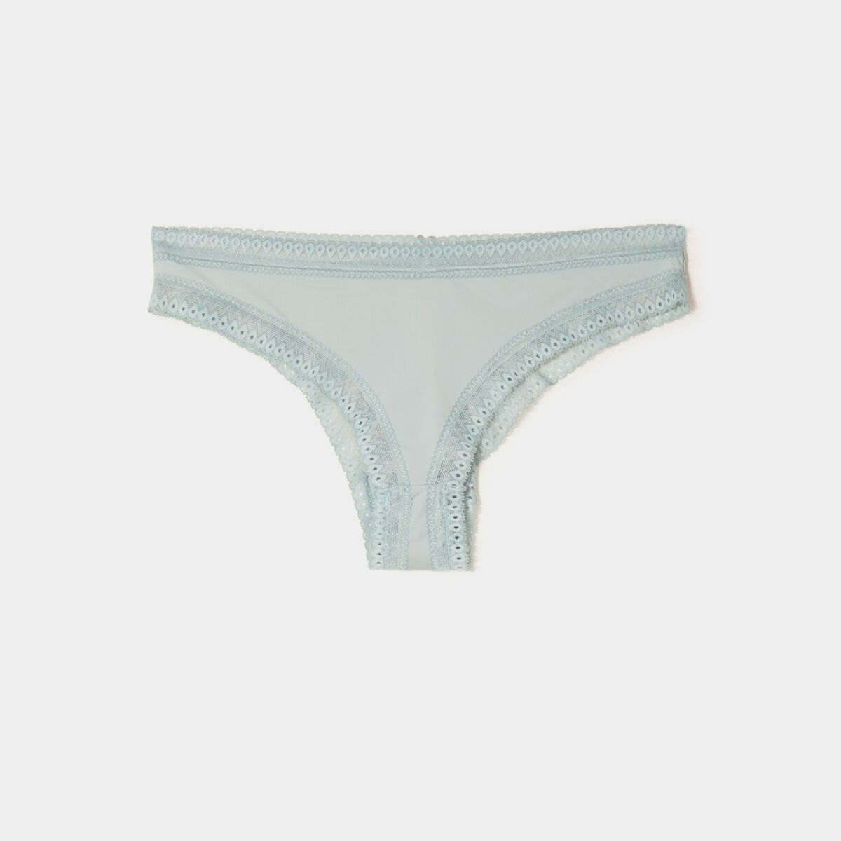 Lot 2 tangas bandes dentelle vert clair femme