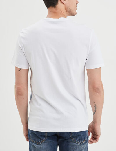 T-shirt droit 1 poche en coton Creeks bleu ciel homme