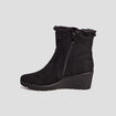 Bottines compens&eacute;es pied large noir femme
