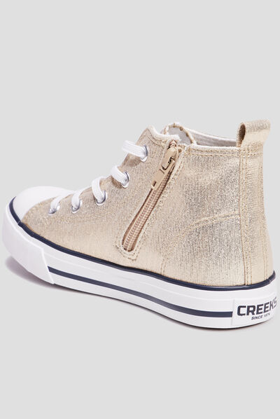 Tennis montantes en toile Creeks jaune or fille