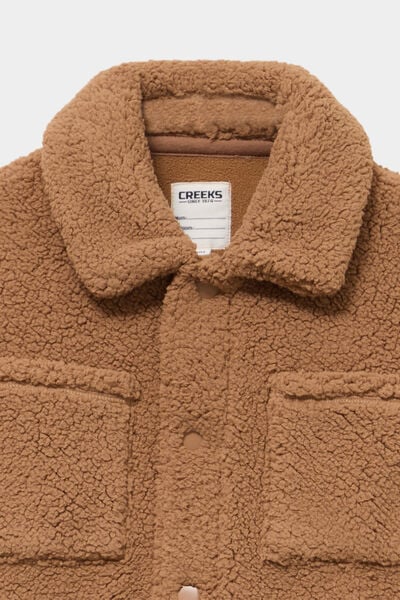 Veste courte sherpa marron gar&ccedil;on