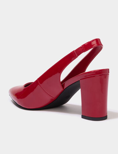 Escarpins &agrave; talons bouts pointus rouge femme