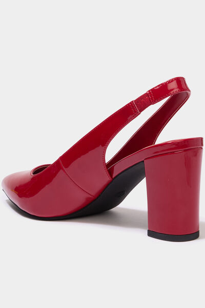 Escarpins &agrave; talons bouts pointus rouge femme