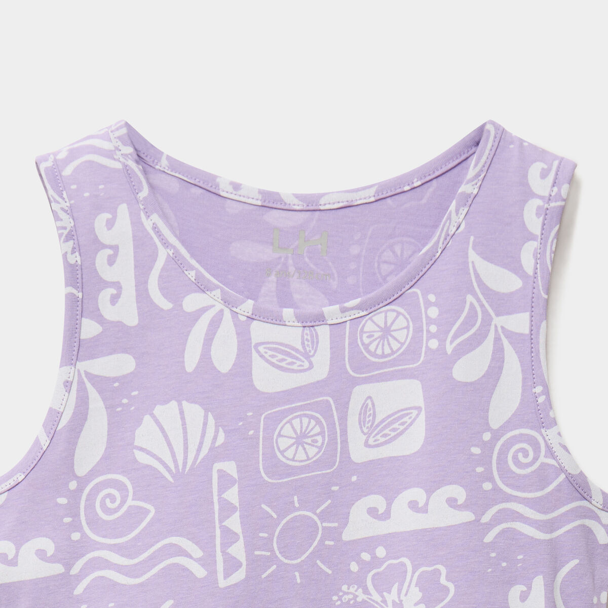 Robe patineuse sans manches coton parme fille