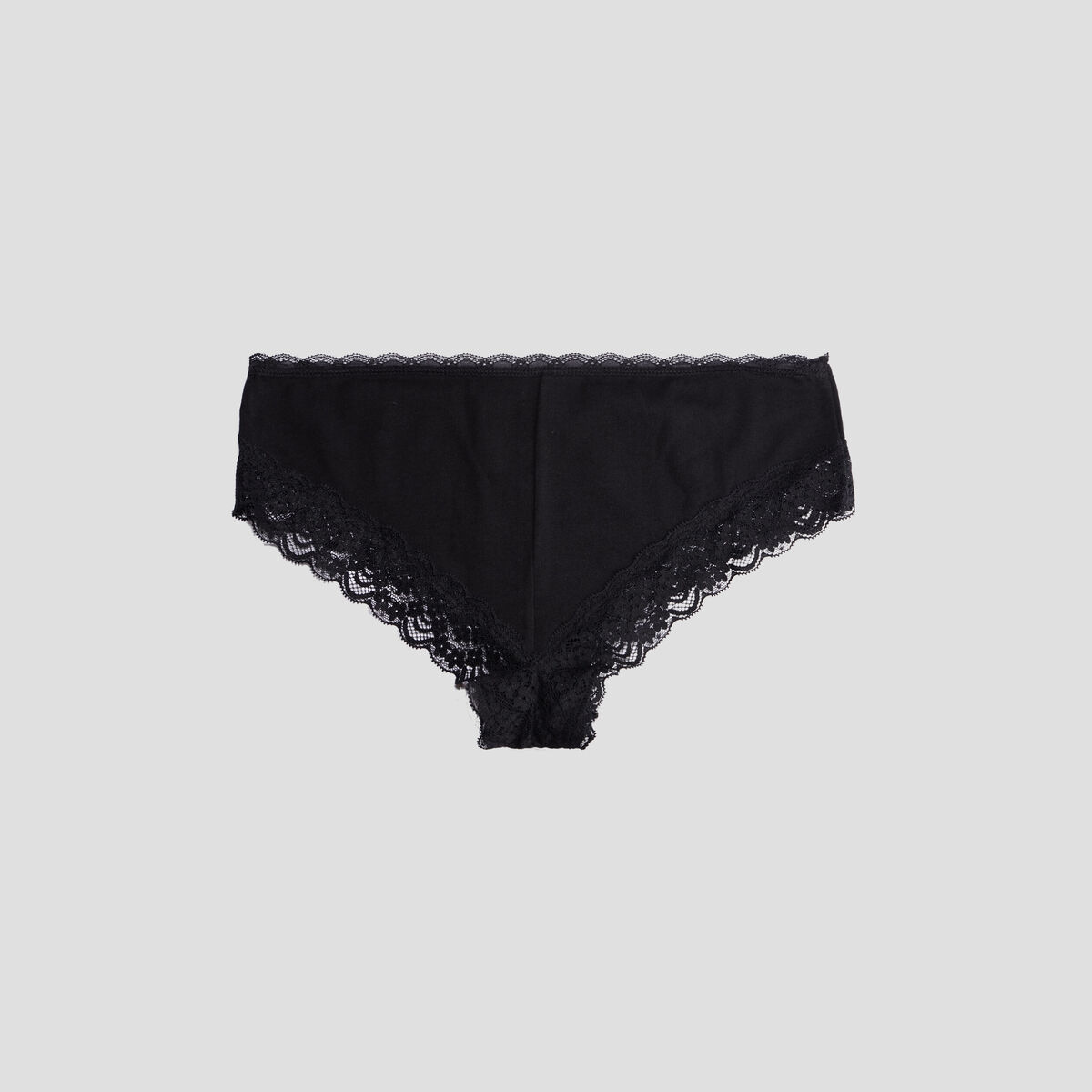 Lot 3 shortys en coton avec dentelle noir femme