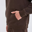 Sweat molleton à capuche hoodie marron foncé homme