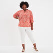 Pantalon corsaire avec ceinture blanc femme grande taille