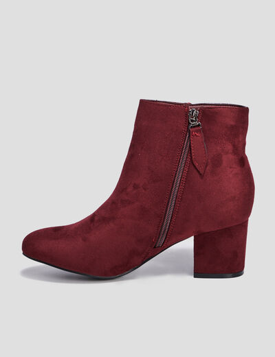 Bottines à talons bordeaux femme