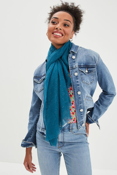 Foulard bleu canard femme