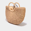 Sac panier demi-lune détail foulard sable femme