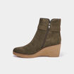 Boots compensées vert kaki femme