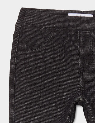Tregging en jean taille élastiquée noir bébé fille