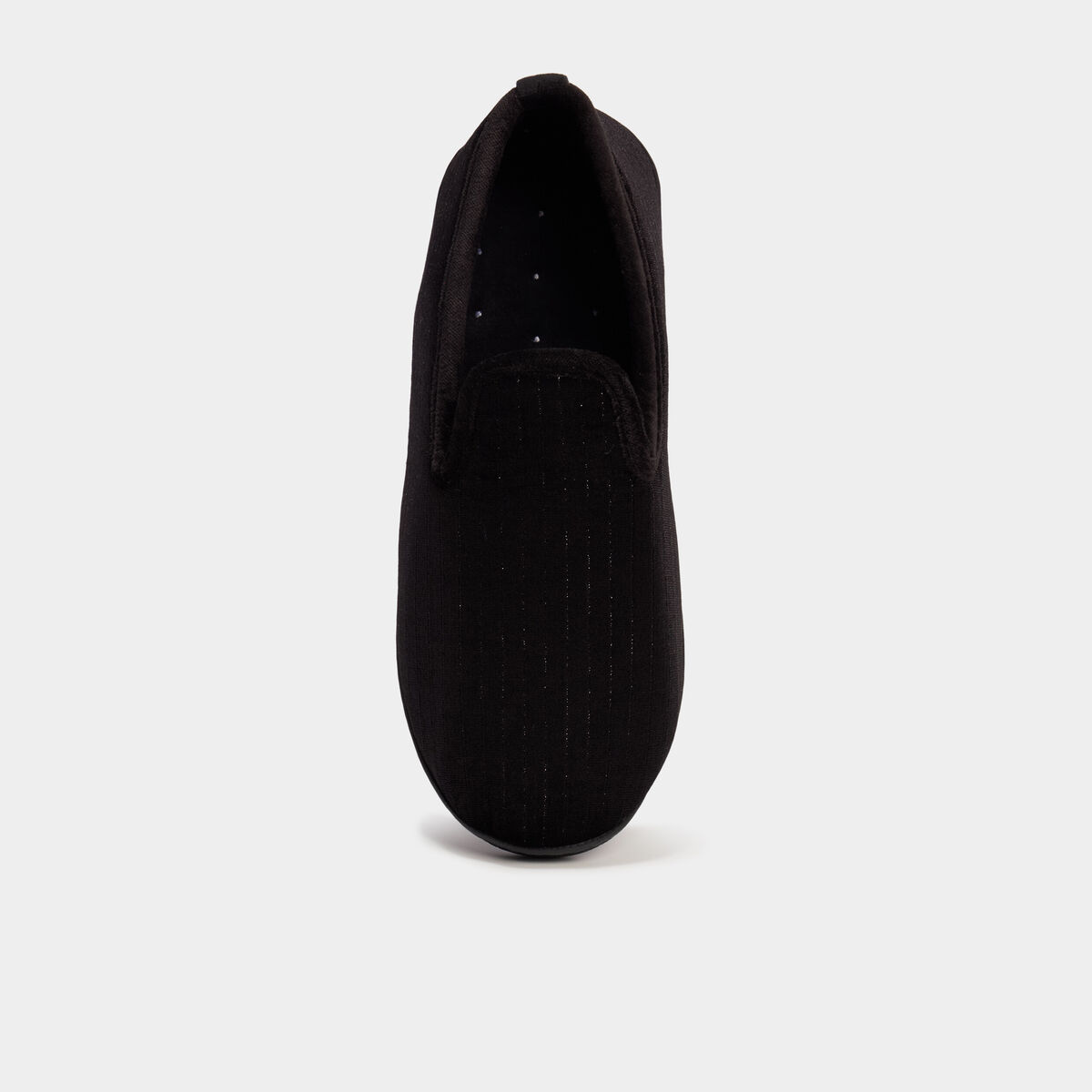 Pantoufles effet velours noir femme