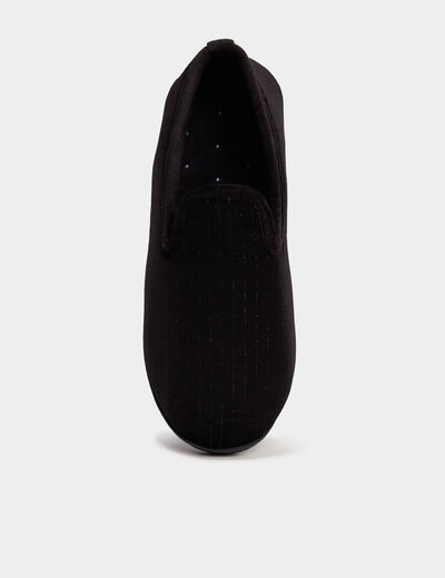 Pantoufles effet velours noir femme