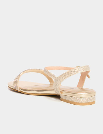 Sandales avec strass jaune or fille