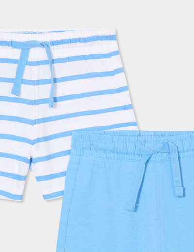 Lot de 2 shorts coton blanc bébé garçon