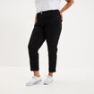 Jeans mom cropped taille haute denim noir femme grande taille