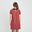 Robe évasée col claudine rouge femme
