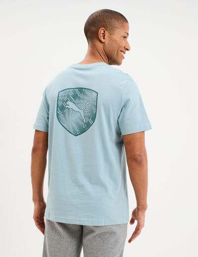 T-shirt manches courtes coton Puma vert &eacute;meraude homme