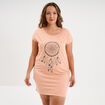 Chemise de nuit manches courtes rose clair femme grande taille