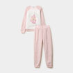 Ensemble pyjama effet polaire 2 pi&egrave;ces rose femme