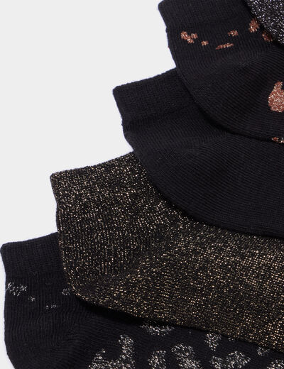 Lot 5 paires chaussettes invisibles noir femme