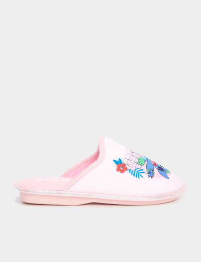 Chaussons mules Stitch rose femme