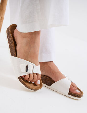 Mules blanc femme
