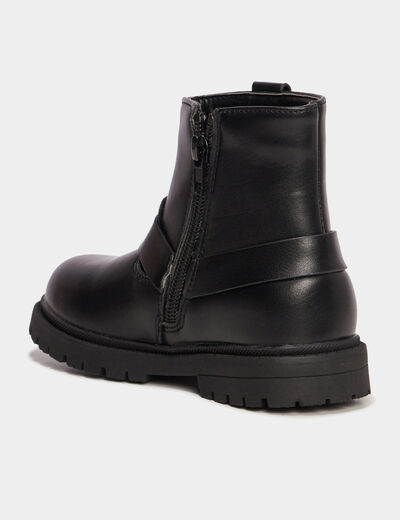 Bottines crantées avec boucles Liberto noir fille
