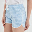 Short de jogging droit bleu femme