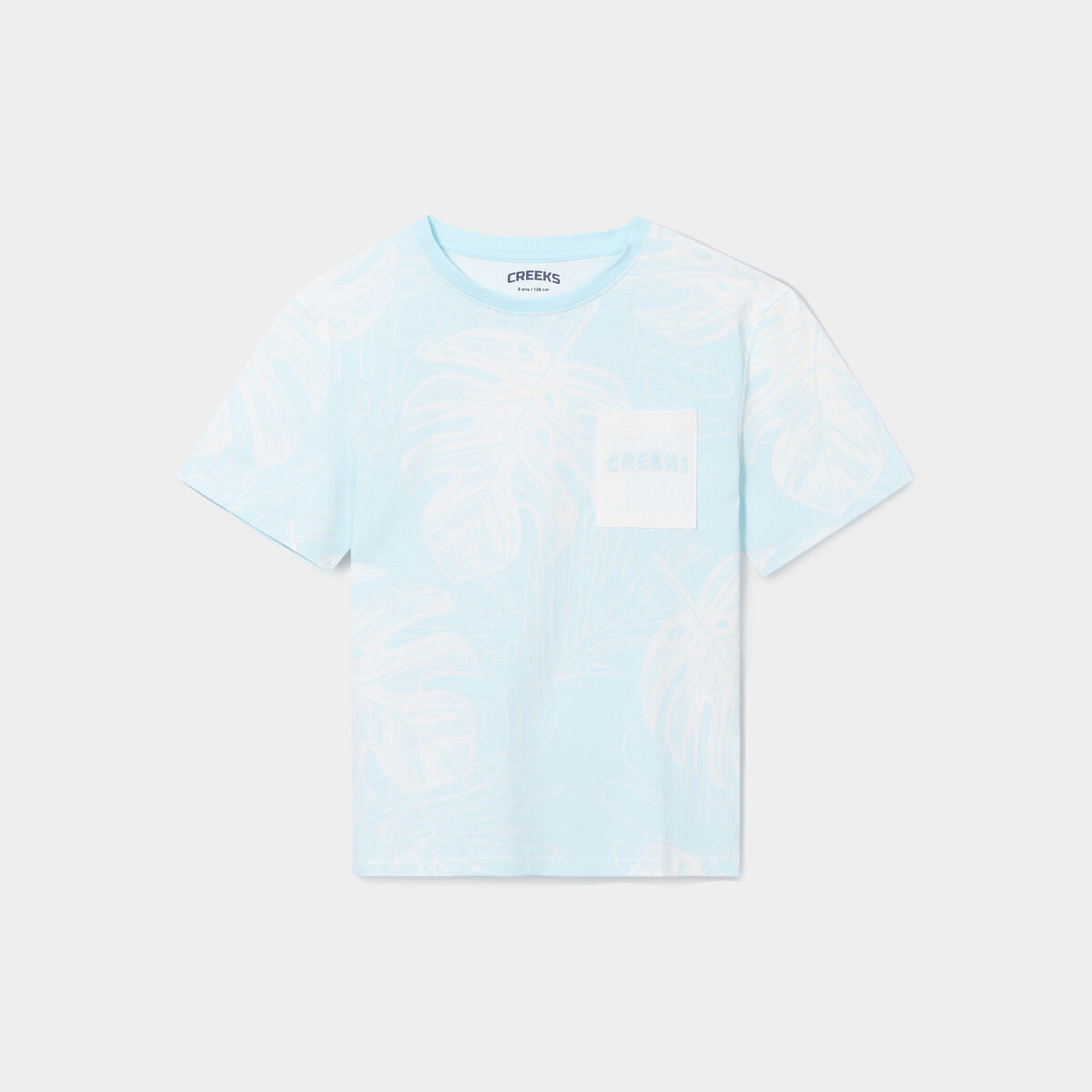 T-shirt manches courtes coton Creeks ecru garçon
