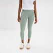 Legging 7/8 &egrave;me taille &eacute;lastiqu&eacute;e vert pastel femme
