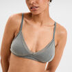 Soutien-gorge triangle sans armatures vert kaki femme