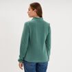 Sweat polaire col camionneur vert fonc&eacute; femme