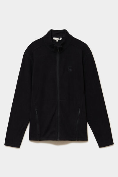 Veste polaire zipp&eacute; col montant noir homme