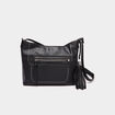Sac en bandouli&egrave;re avec pampille noir femme