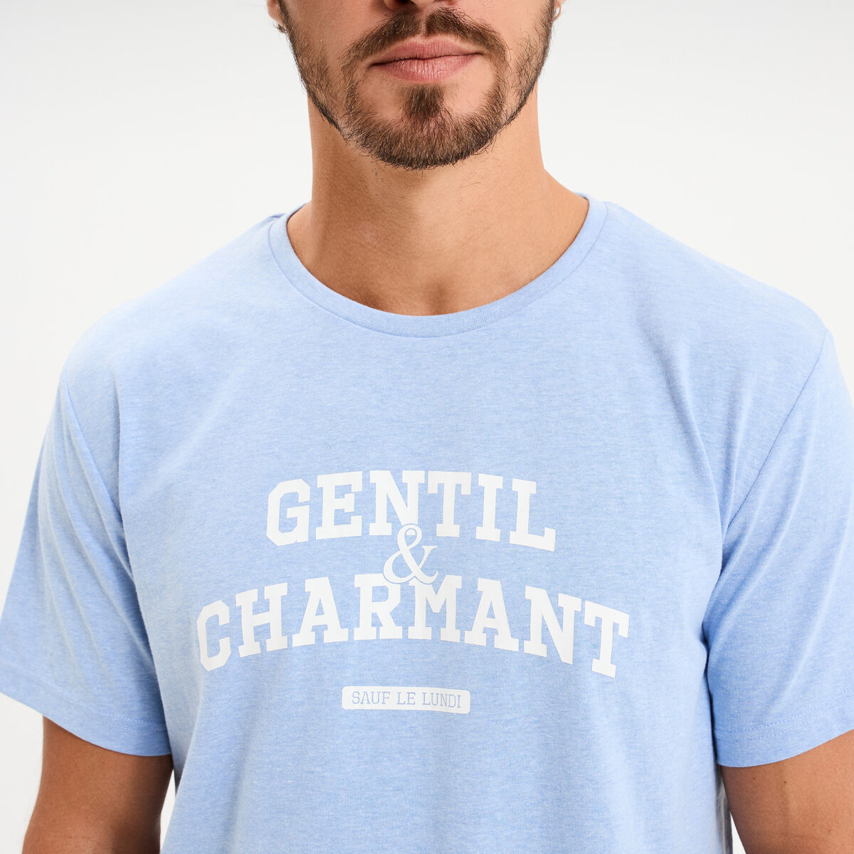 Ensemble pyjama short 2 pi&egrave;ces bleu ciel homme