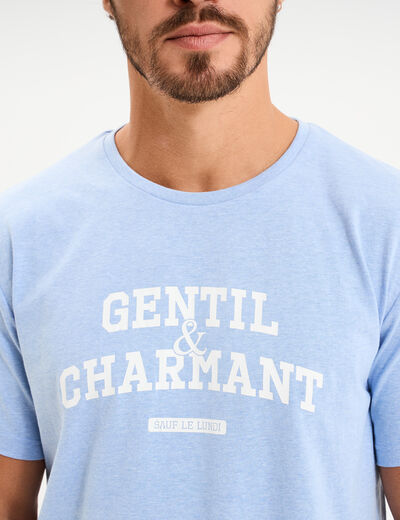 Ensemble pyjama short 2 pi&egrave;ces bleu ciel homme