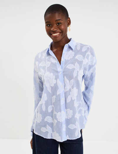 Chemise manches longues coton blanc femme
