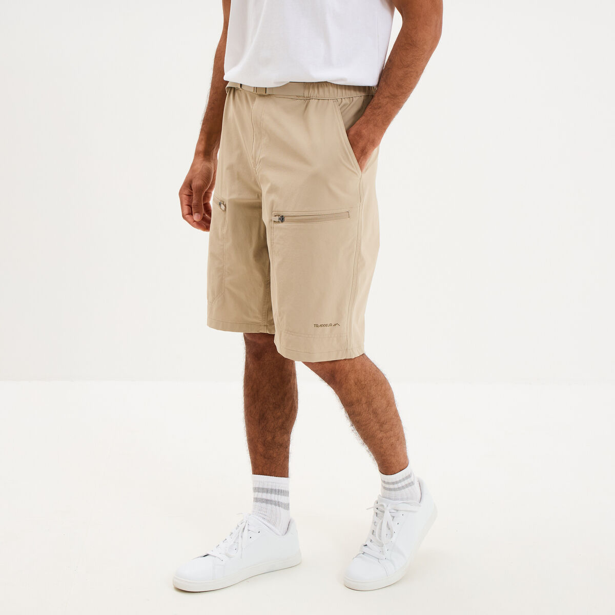 Short de randonn&eacute;e respirant beige homme