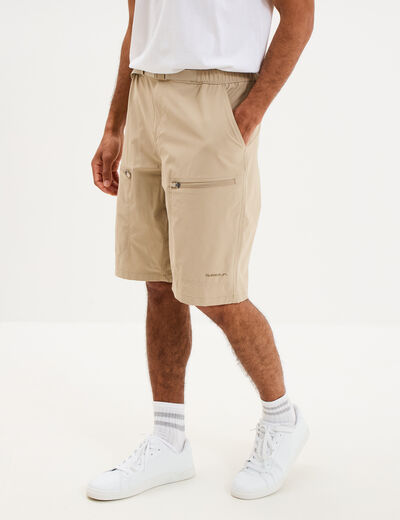 Short de randonn&eacute;e respirant beige homme