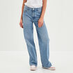 Jeans wide leg taille haute coton denim double stone femme