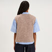Gilet sans manches col en V beige femme