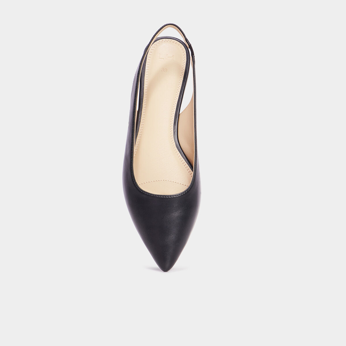 Ballerines slingback pointues noir femme